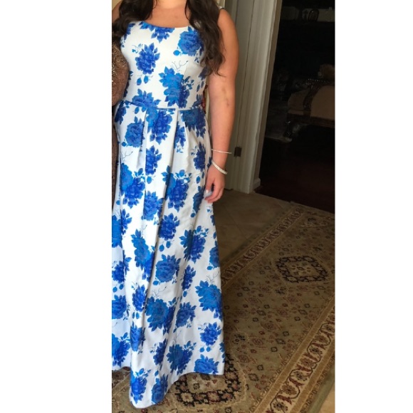 Js Collections Floral Blue Ballgown